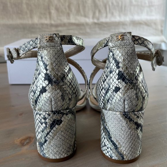 Sam Edelman Stacie Black & Cream Strappy Block Heel Sandal New! - Picture 6 of 6